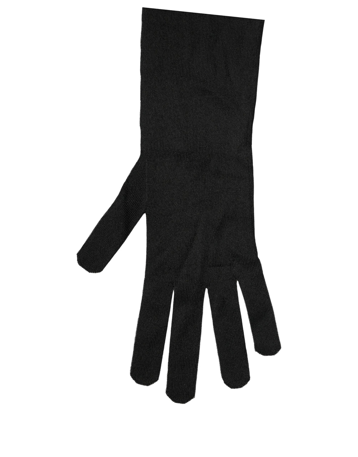 Dolce & Gabbana Schwarze Handschuhe aus Polyester, Ellbogenlänge