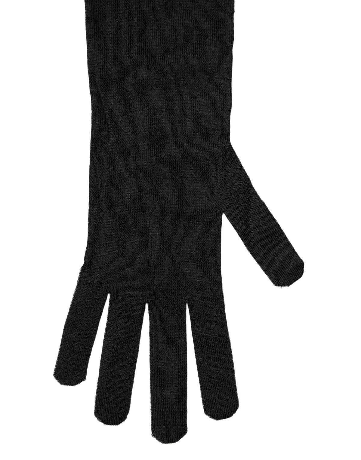 Dolce & Gabbana Schwarze Handschuhe aus Polyester, Ellbogenlänge