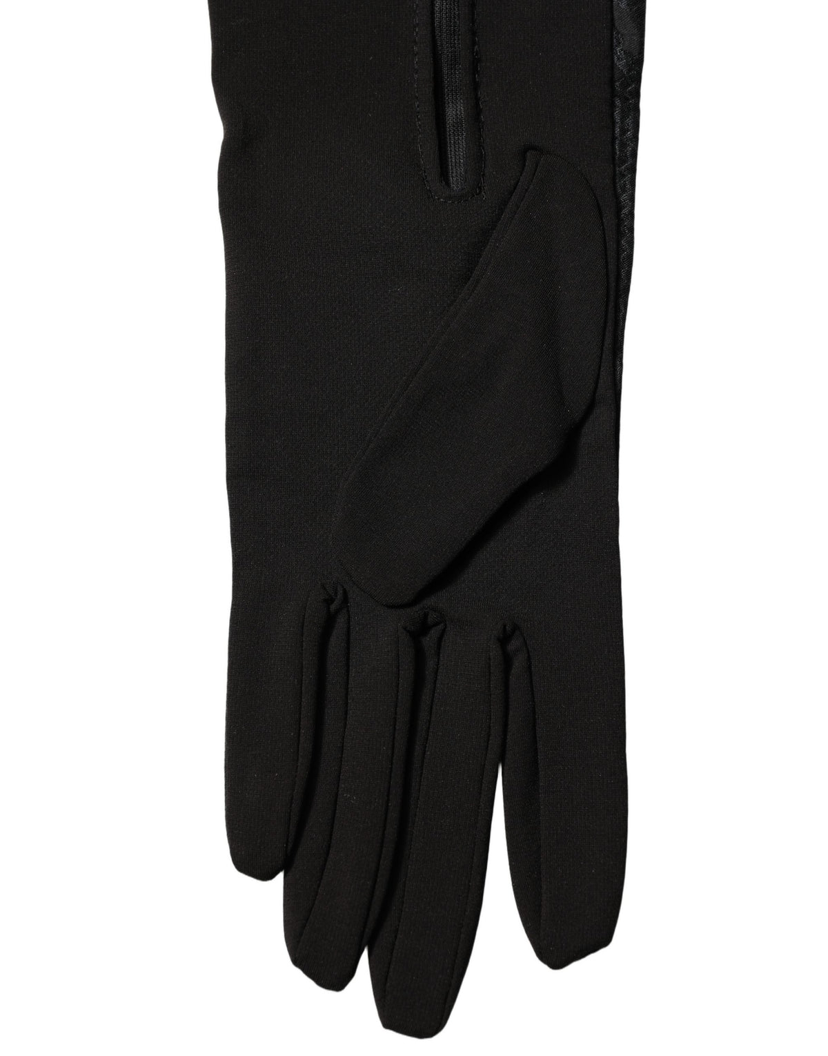 Dolce & Gabbana Schwarze Viskose-Handschuhe in Ellenbogenlänge