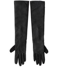 Dolce & Gabbana Schwarze Viskose-Handschuhe in Ellenbogenlänge