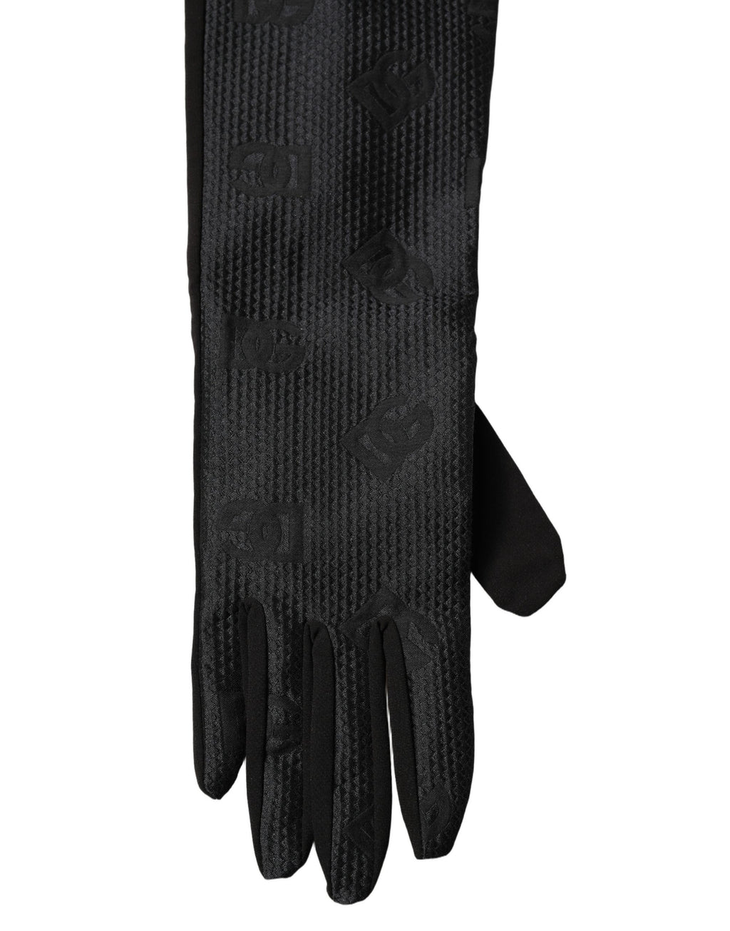 Dolce & Gabbana Schwarze Viskose-Handschuhe in Ellenbogenlänge