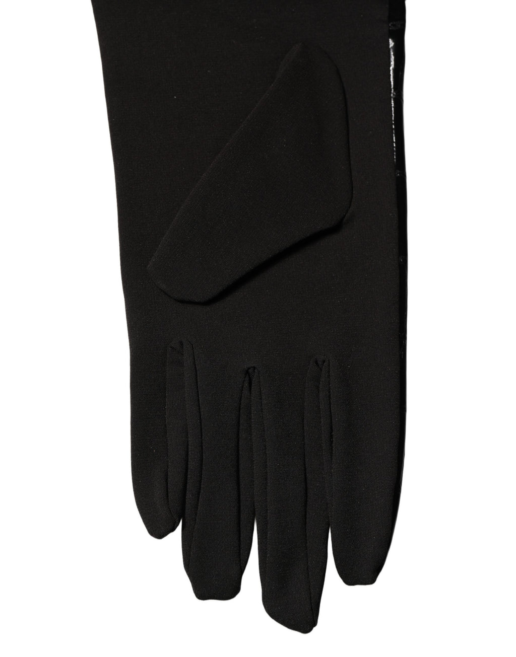 Dolce & Gabbana Schwarze Handschuhe aus Polyester mit Muster, kurz