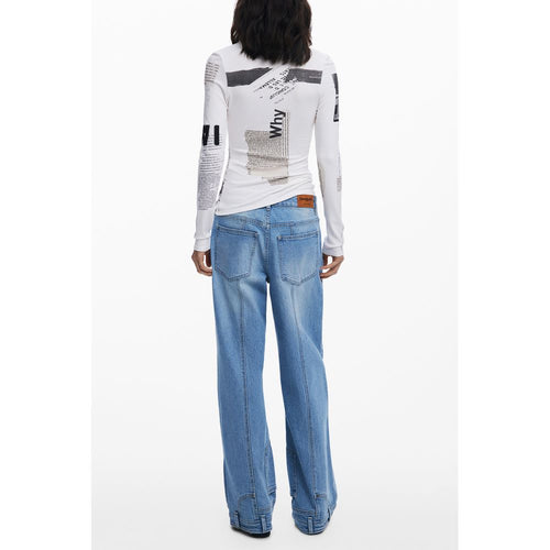 Desigual Weißes Damen-T-Shirt aus Viskose