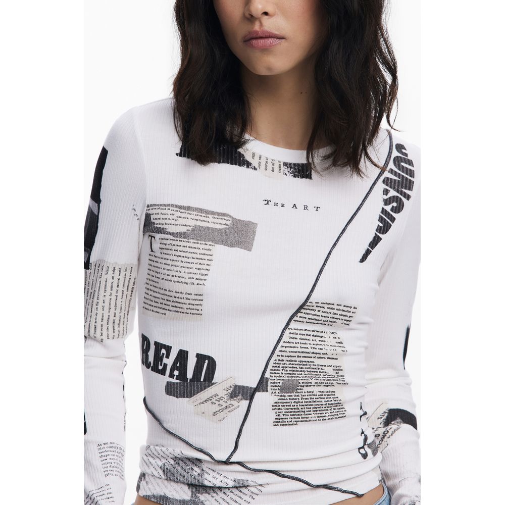 Desigual Weißes Damen-T-Shirt aus Viskose
