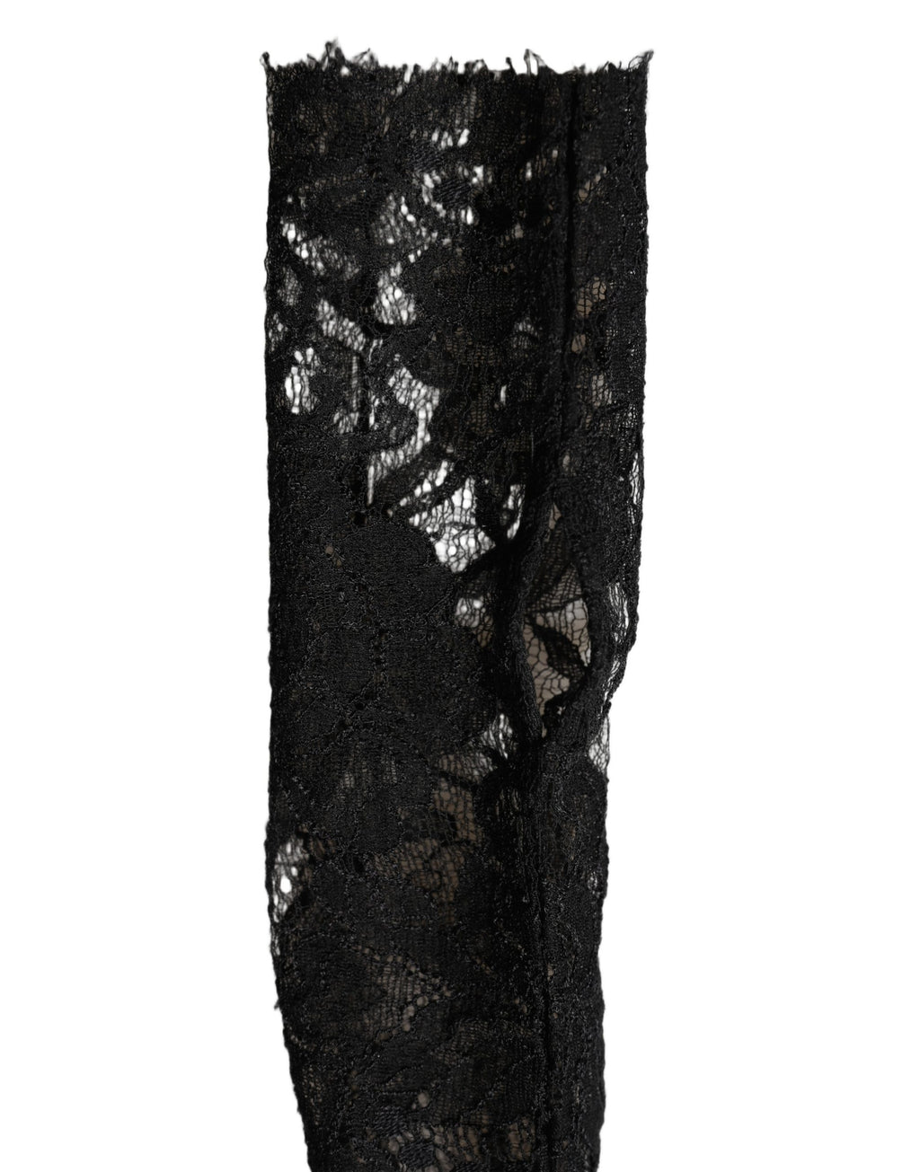 Dolce & Gabbana Armstulpen aus schwarzem Nylon mit floraler Spitze