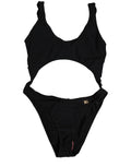 Dolce & Gabbana Schwarzer Badeanzug mit Cut-Out und Logo