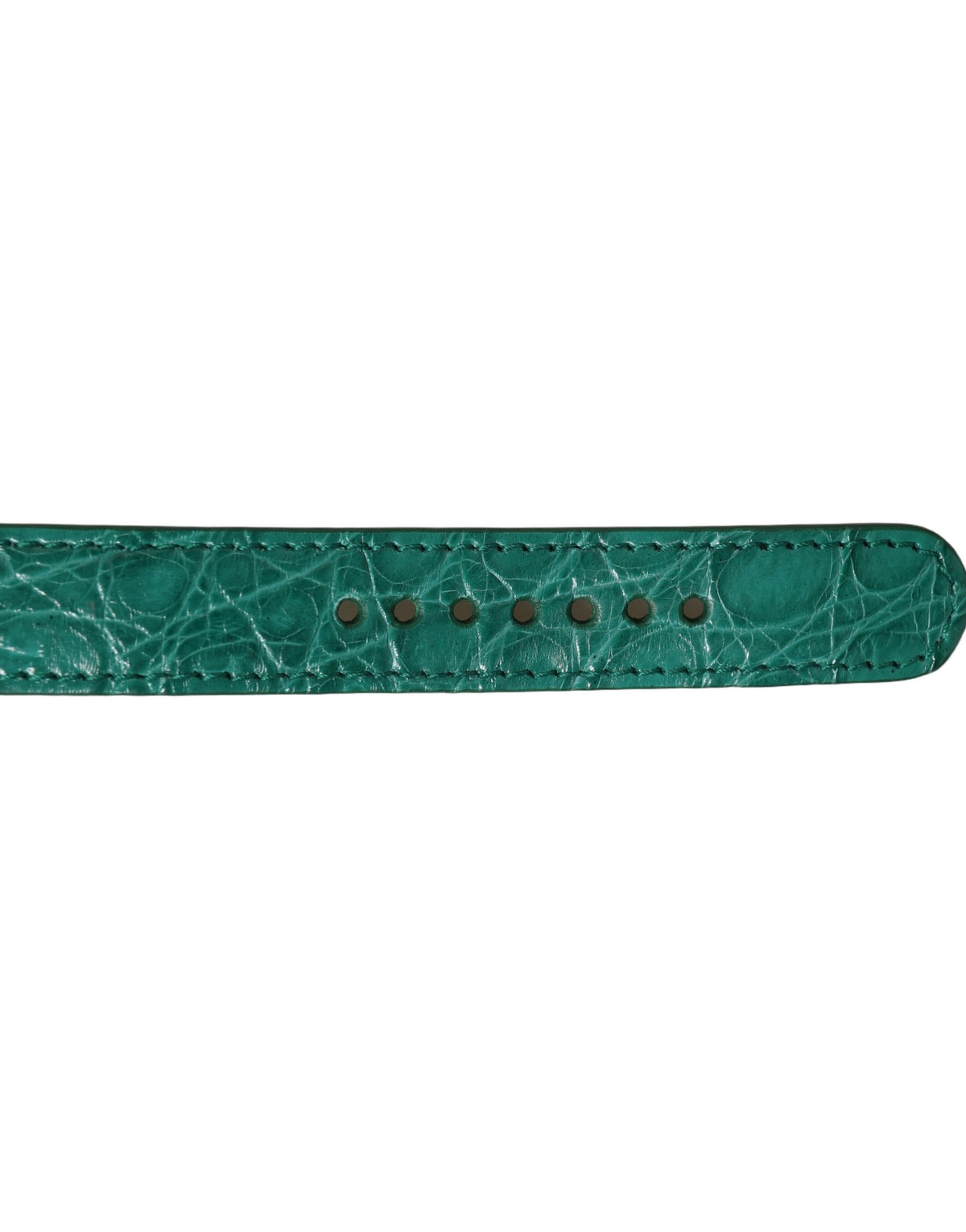 Dolce & Gabbana Armband aus grünem Leder mit Prägung und goldener Schnalle