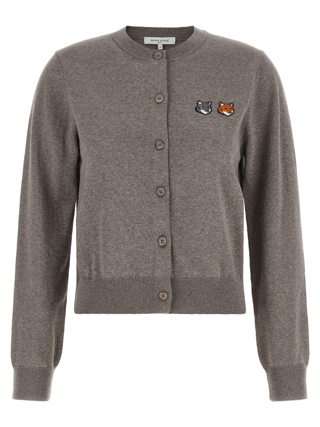 Maison Kitsuné Grauer Wollcardigan