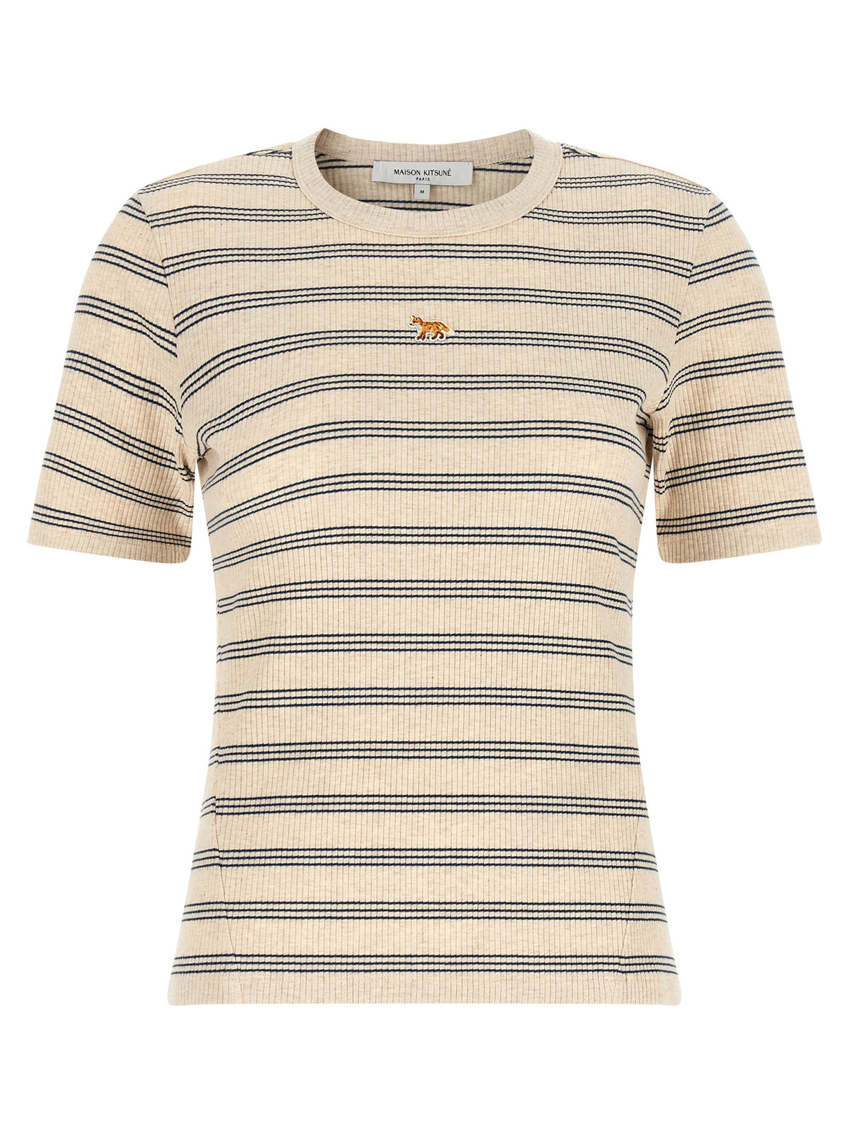 Maison Kitsuné Beige Bio-Baumwoll-T-Shirt