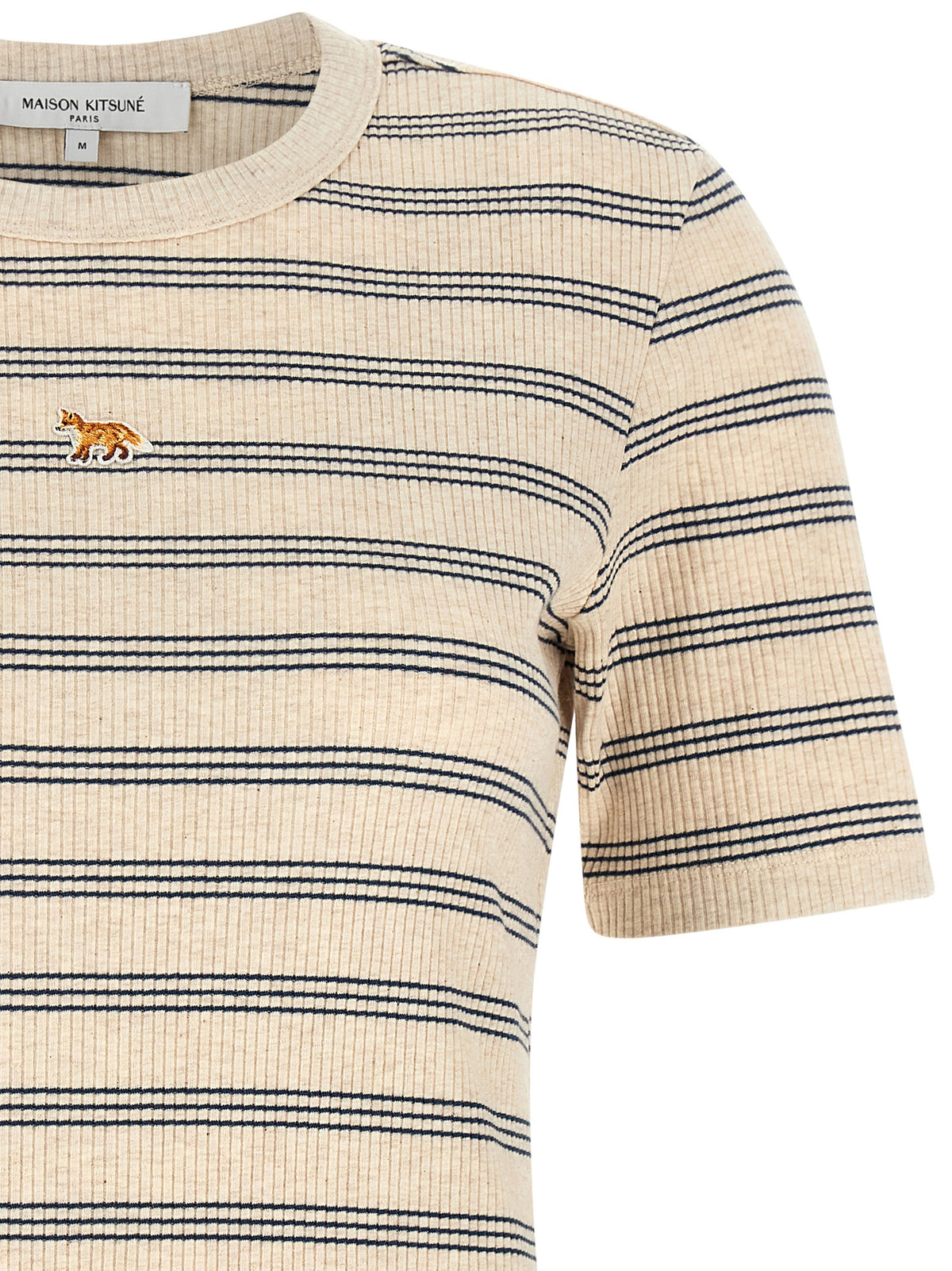 Maison Kitsuné Beige Bio-Baumwoll-T-Shirt