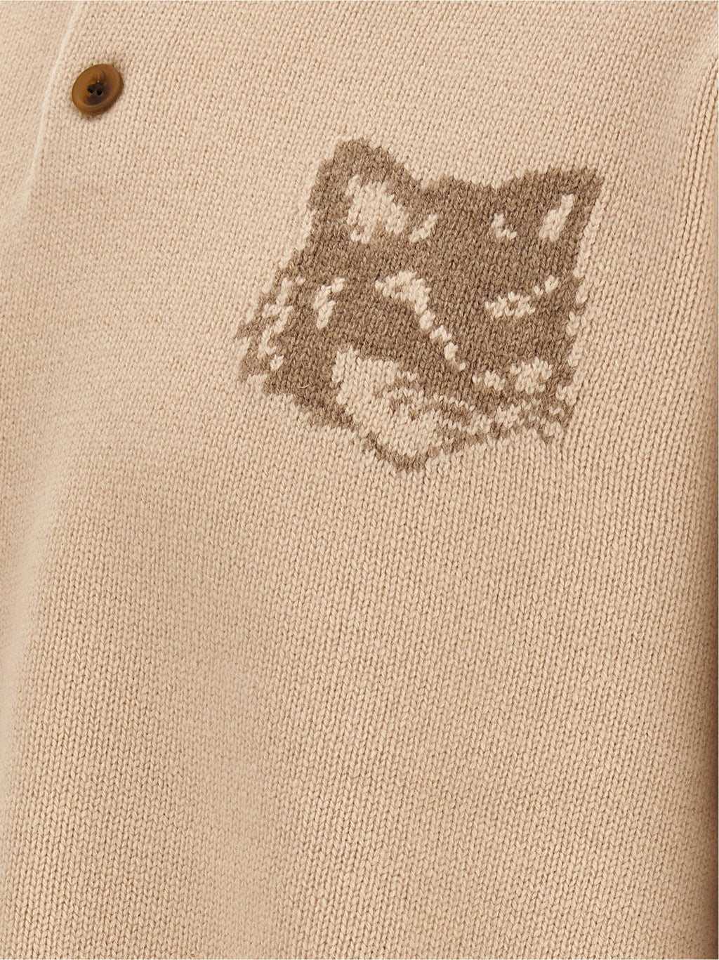 Maison Kitsuné Beige Wollstrickjacke