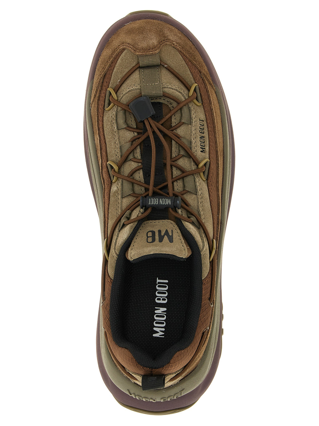 Moon Boot Braune Sneaker aus Rindsleder im Athletic-Stil