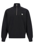 Maison Kitsuné Schwarzer Bio-Baumwoll-Sweater