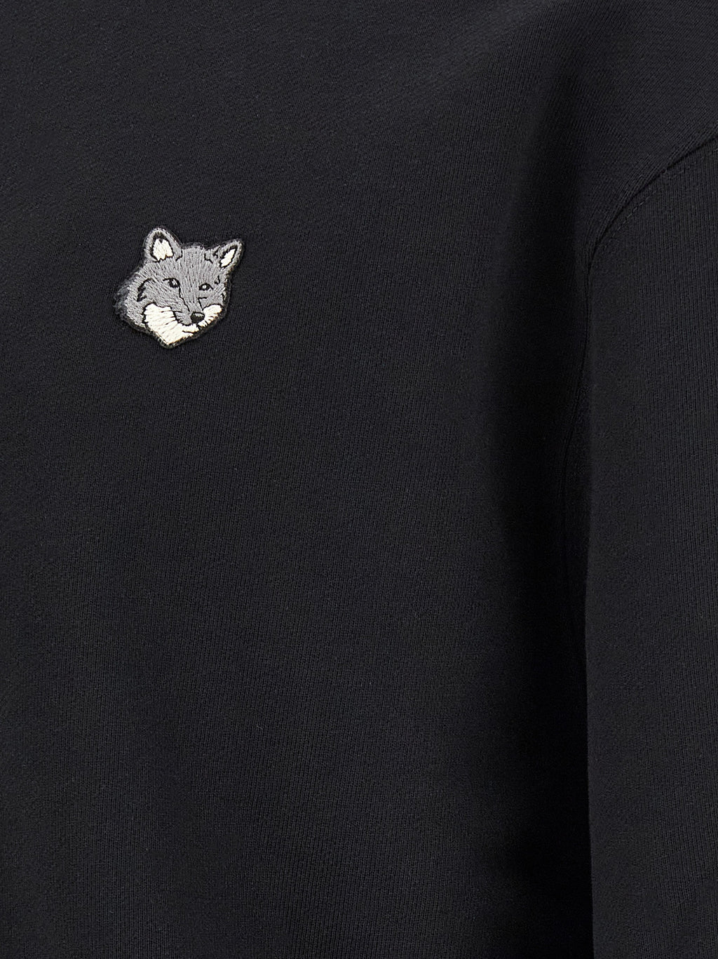 Maison Kitsuné Schwarzer Bio-Baumwoll-Sweater