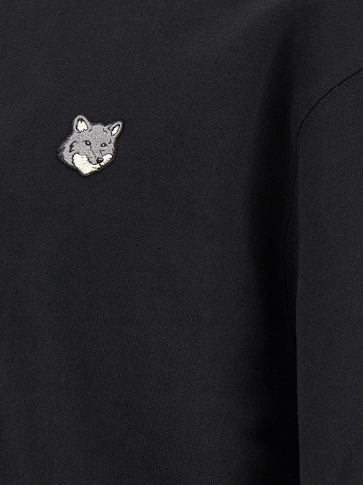 Maison Kitsuné Schwarzer Bio-Baumwoll-Sweater