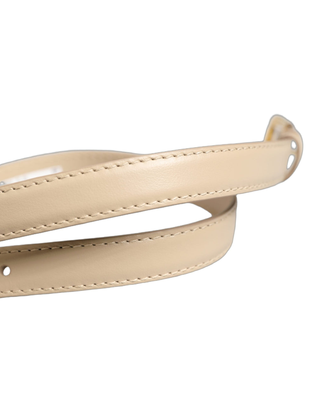 Dolce & Gabbana Beige Leder-Armband mit Goldschließe und Prägung