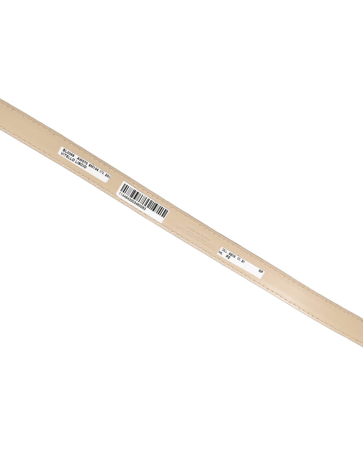 Dolce & Gabbana Beige Leder-Armband mit Goldschließe und Prägung