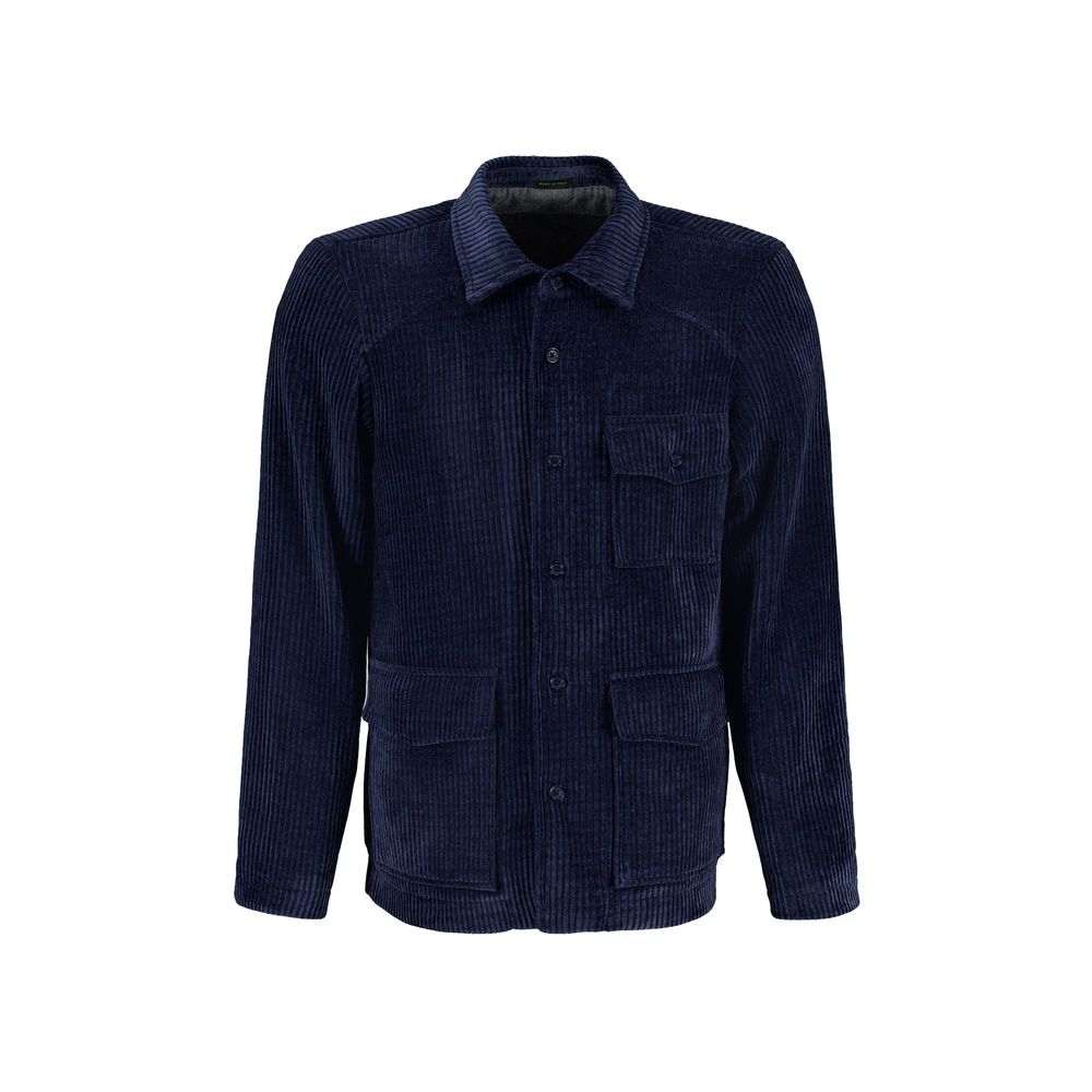 Autore Blaue Polyester-Jacke in voller Länge