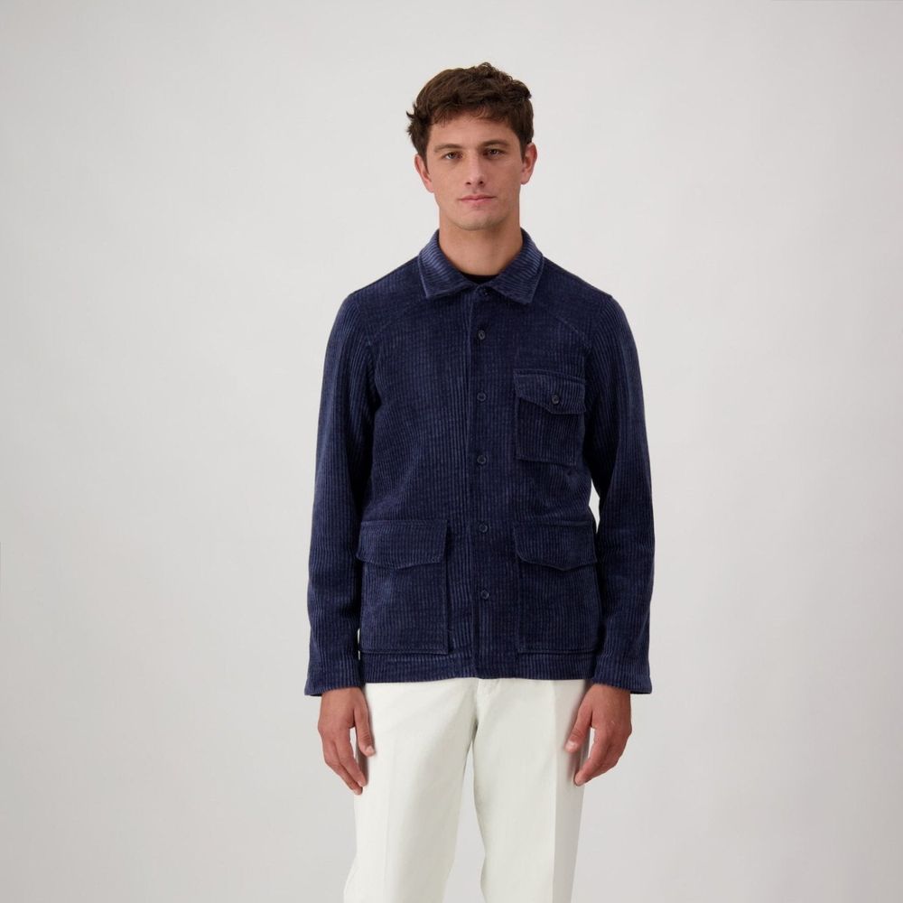Autore Blaue Polyester-Jacke in voller Länge