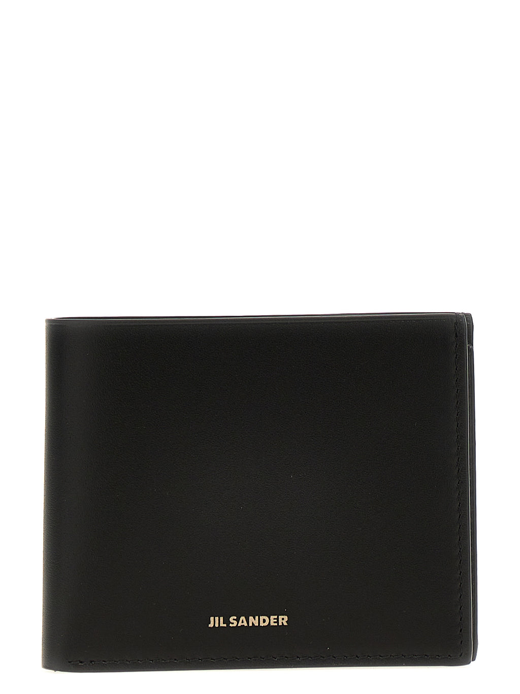 Jil Sander Schwarzes Kalbsleder Portemonnaie