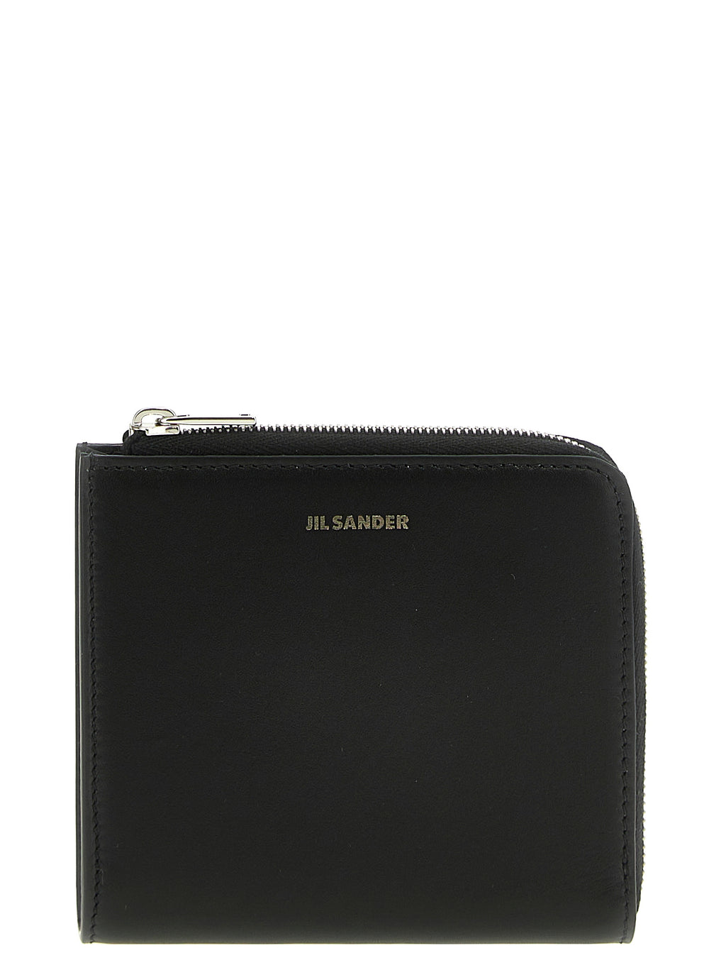 Jil Sander Schwarzes Kalbsleder Portemonnaie