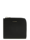 Jil Sander Schwarzes Kalbsleder Portemonnaie