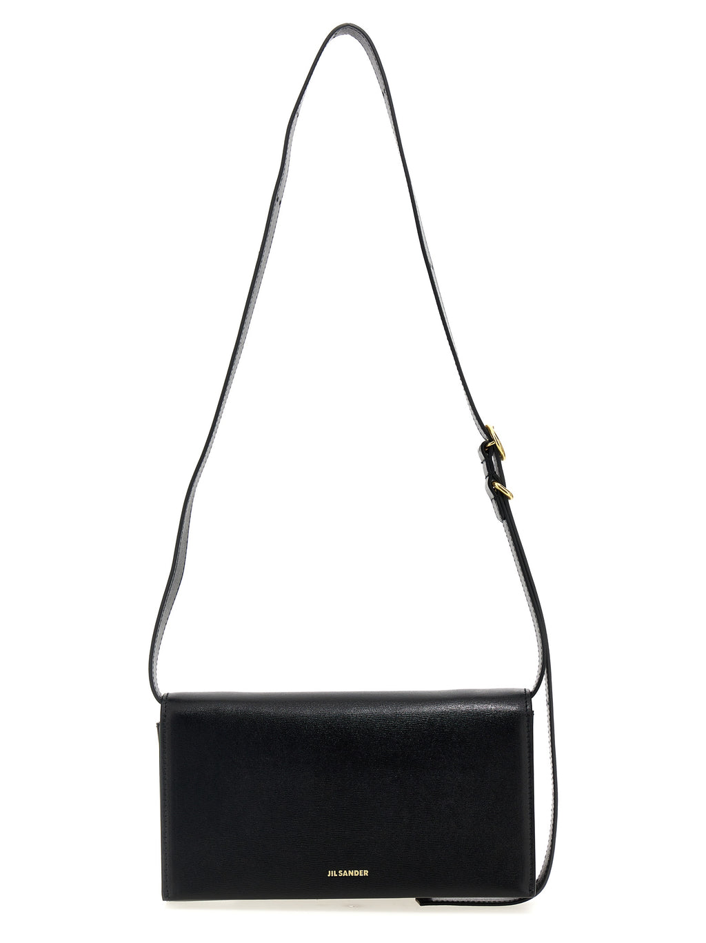Jil Sander Schwarze Leder Umhängetasche