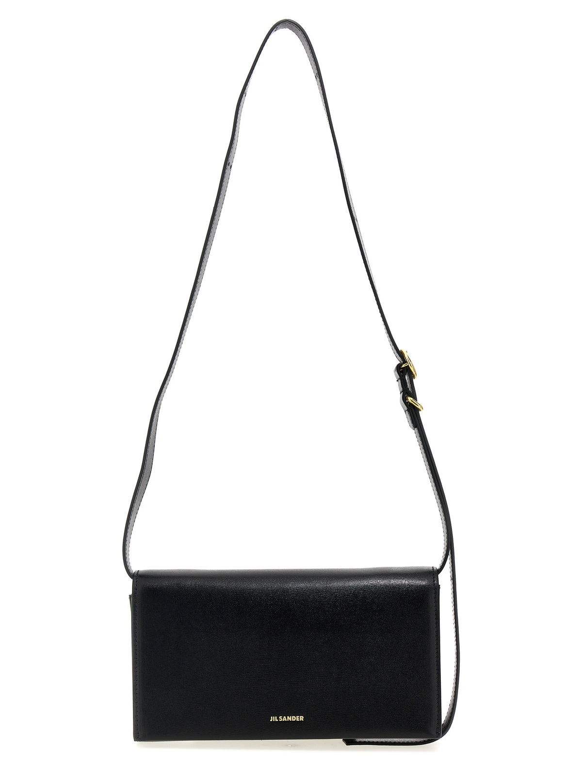 Jil Sander Schwarze Leder Umhängetasche