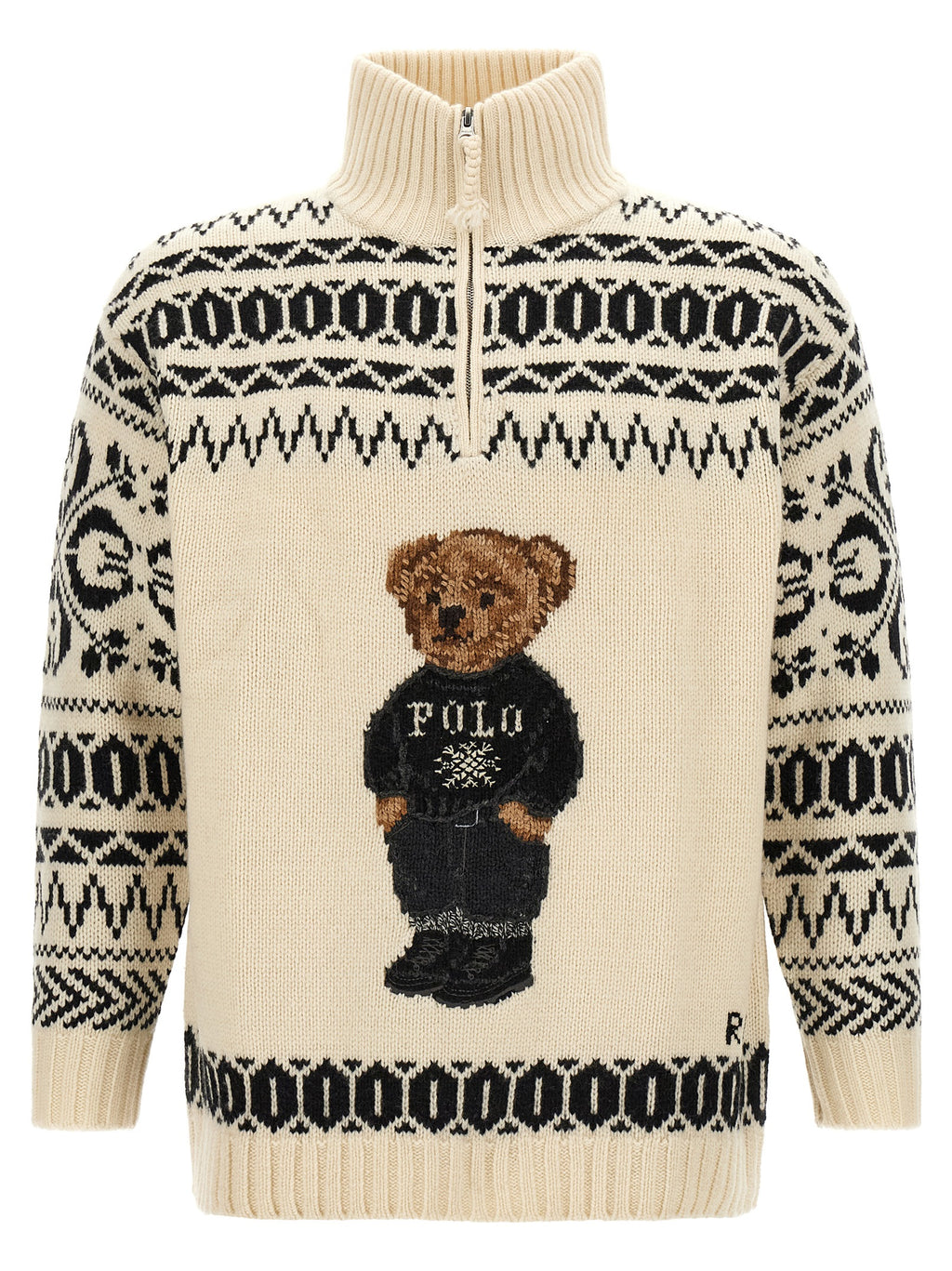 Polo Ralph Lauren Zweifarbige Wollstrickjacke