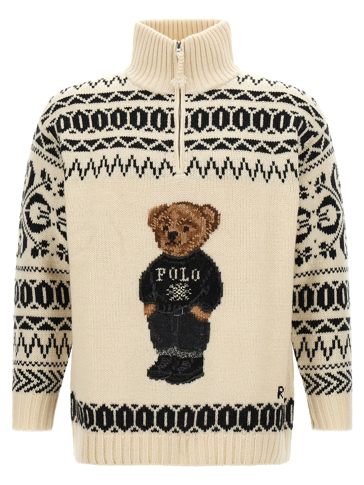 Polo Ralph Lauren Zweifarbige Wollstrickjacke