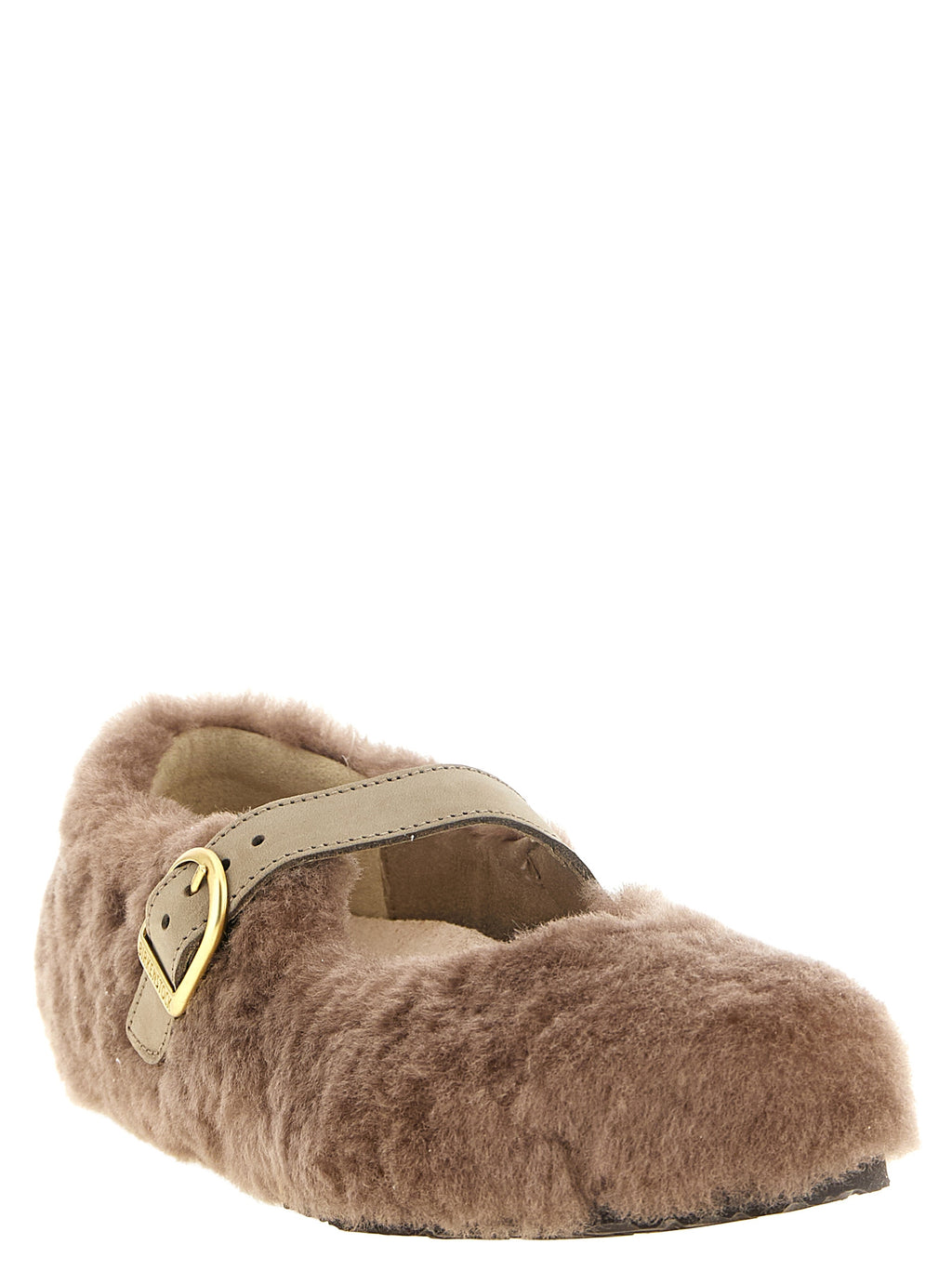 Birkenstock Graue Leder-Ballerinas