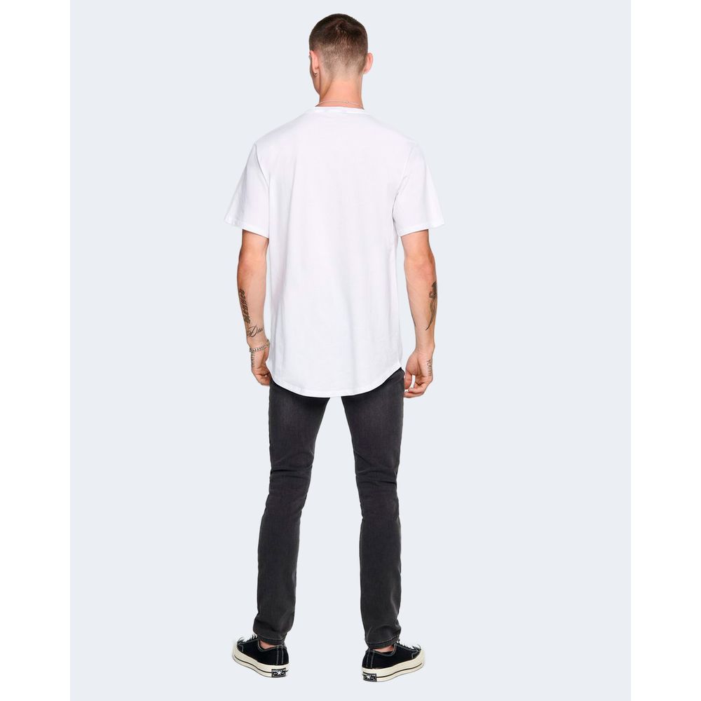 Only & Sons Weißes Baumwoll-T-Shirt