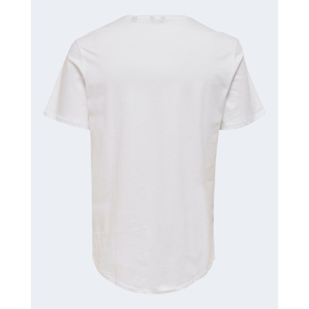 Only & Sons Weißes Baumwoll-T-Shirt