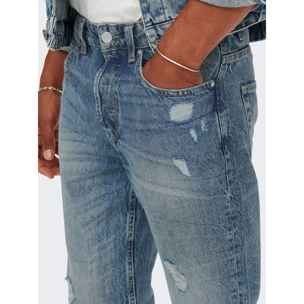 Only & Sons Blaue Baumwoll-Jeans im Slim Fit