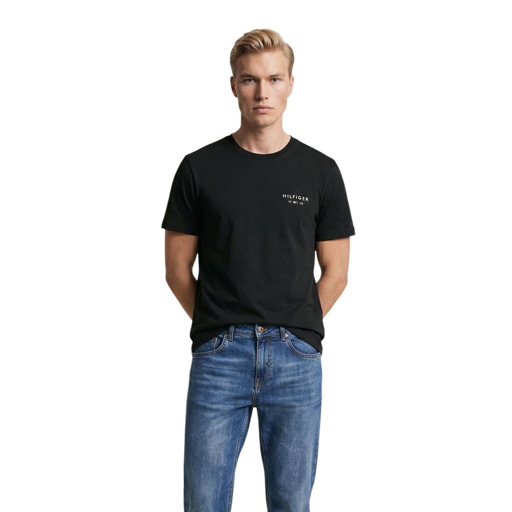 Tommy Hilfiger Jeans Schwarzes Baumwoll-T-Shirt
