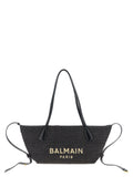 Balmain Schwarze Shopper-Tasche aus Polyamid