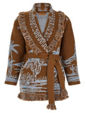 Alanui Brauner Kaschmir-Strickjacke