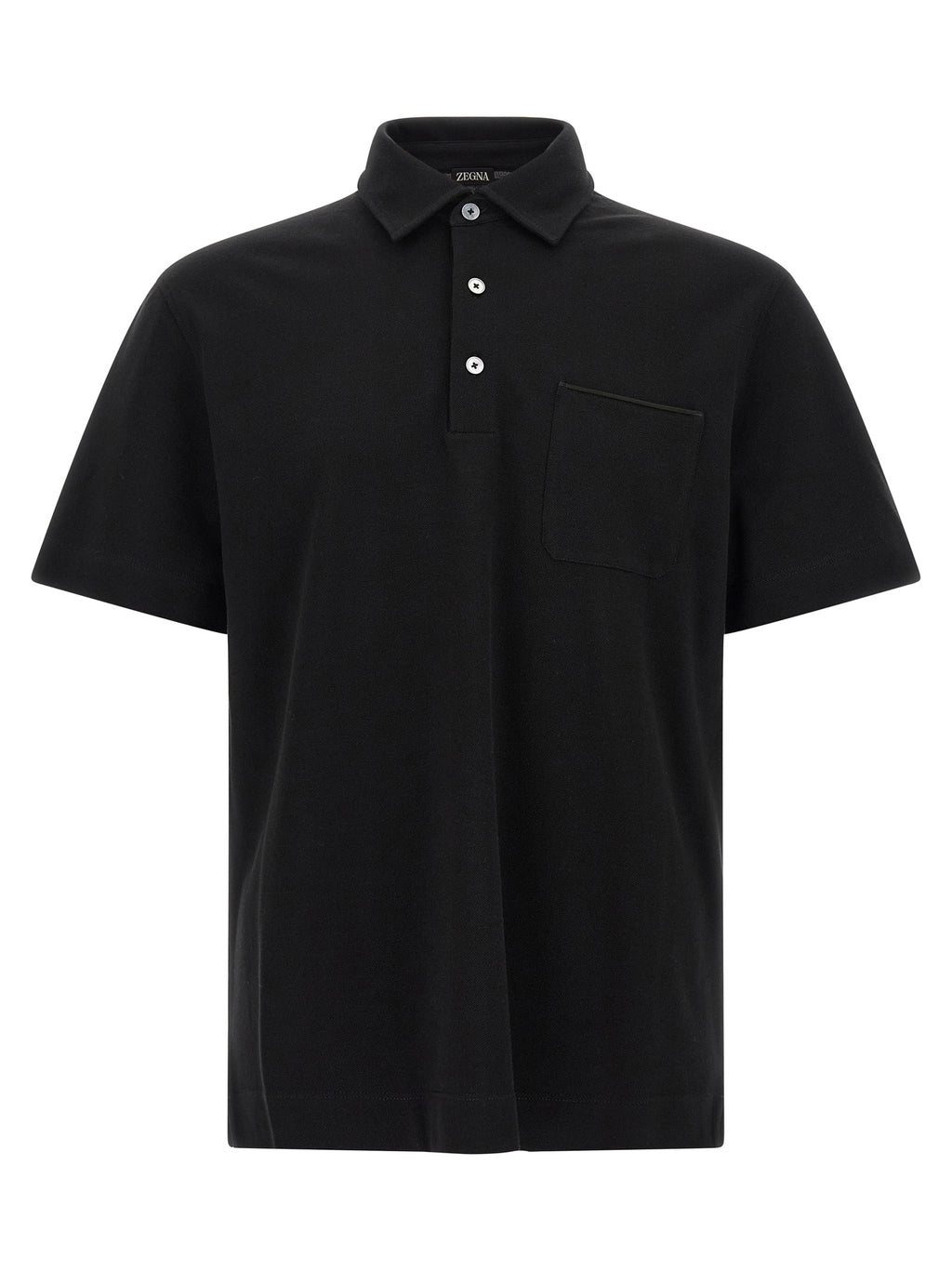 ZEGNA Schwarzes Baumwoll-Poloshirt