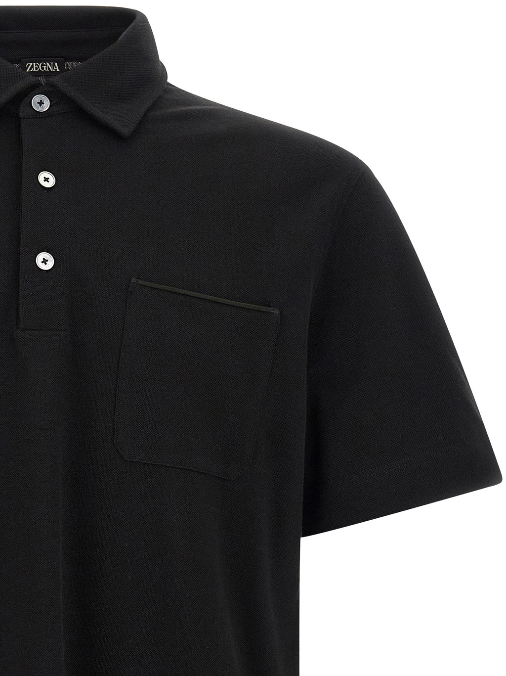ZEGNA Schwarzes Baumwoll-Poloshirt