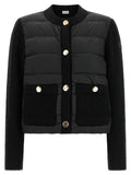 Moncler Schwarze Polyamid-Jacke in voller Länge