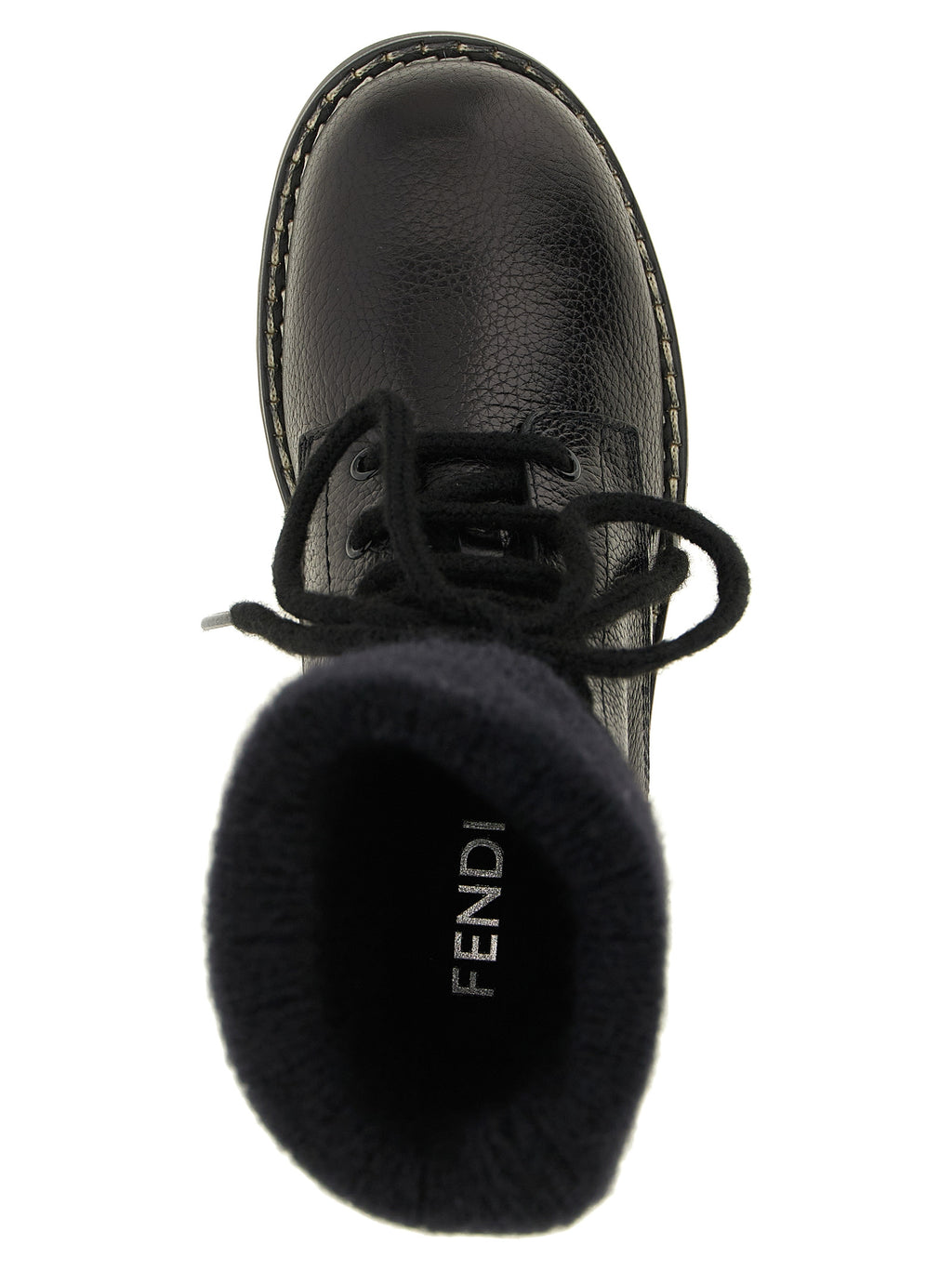 Fendi Schwarze Schnürstiefel aus Kalbsleder