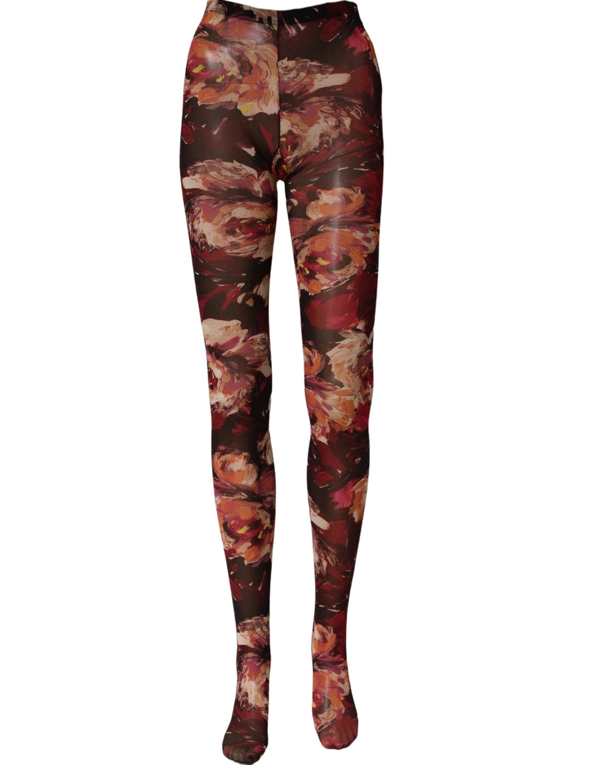 Dolce & Gabbana Mehrfarbige florale Nylonstrümpfe Socken