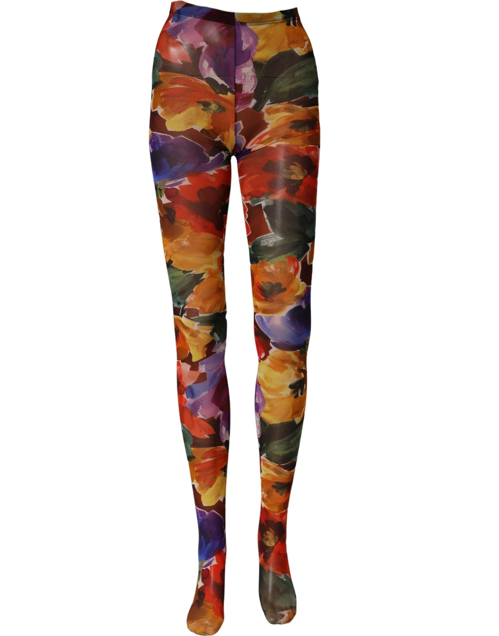 Dolce & Gabbana Mehrfarbige florale Nylonstrümpfe Socken