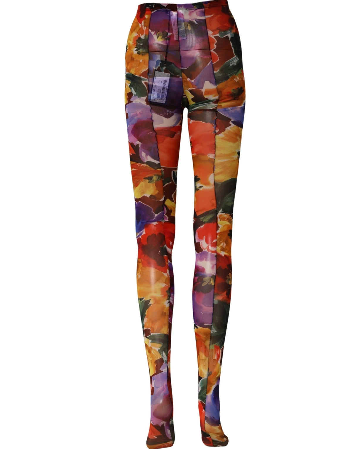 Dolce & Gabbana Mehrfarbige florale Nylonstrümpfe Socken