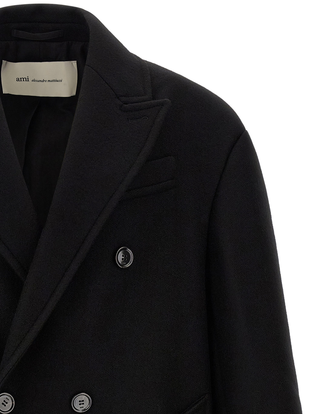 Ami Paris Schwarzer Wollmantel