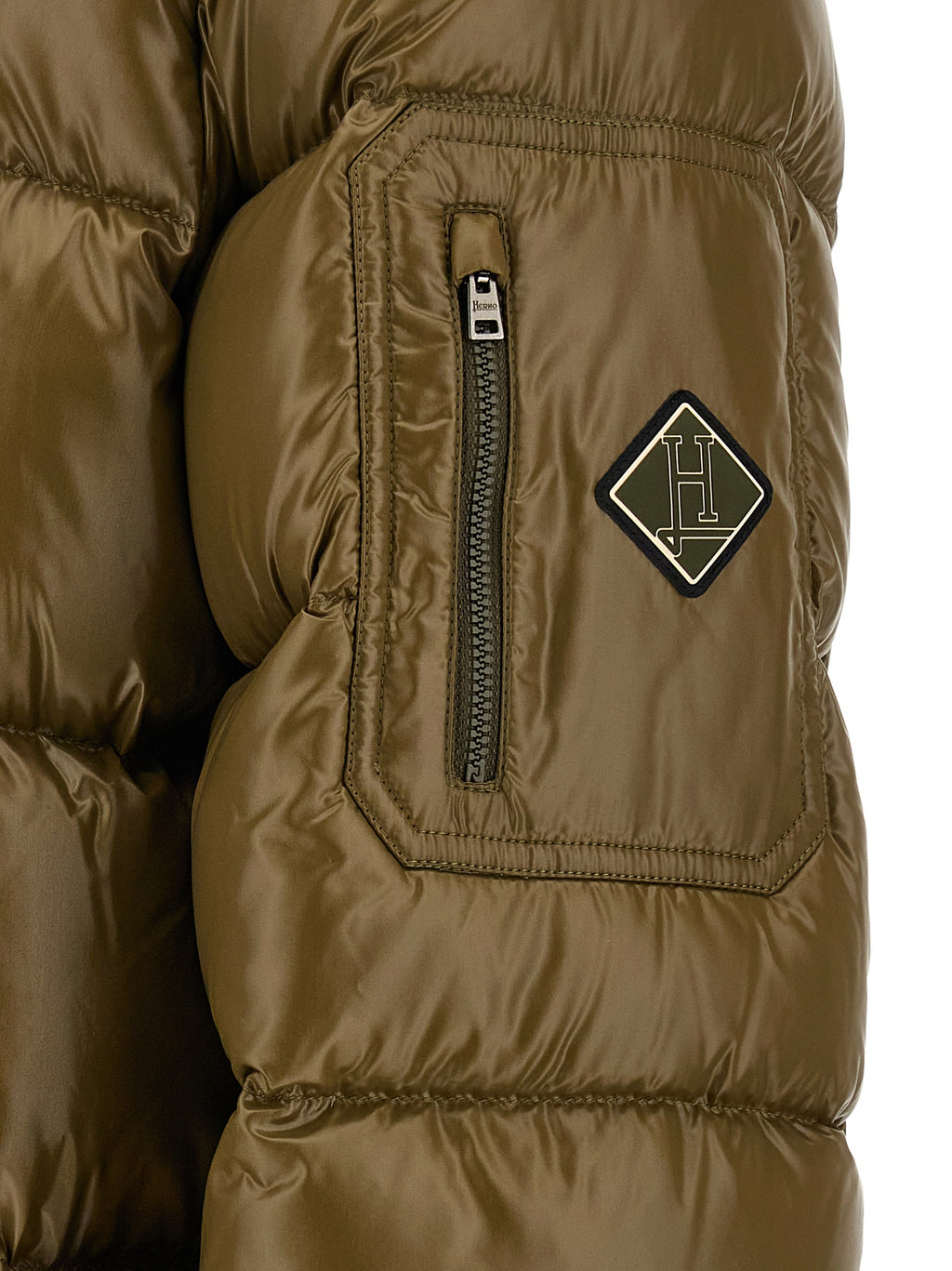 Herno Zweifarbige Polyamid-Steppjacke in voller Länge