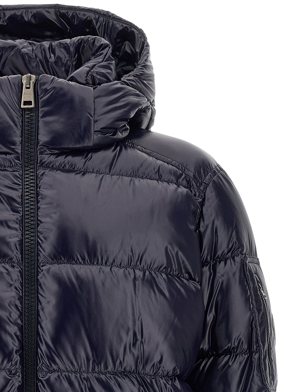 Herno Blaue Polyamid-Jacke in voller Länge