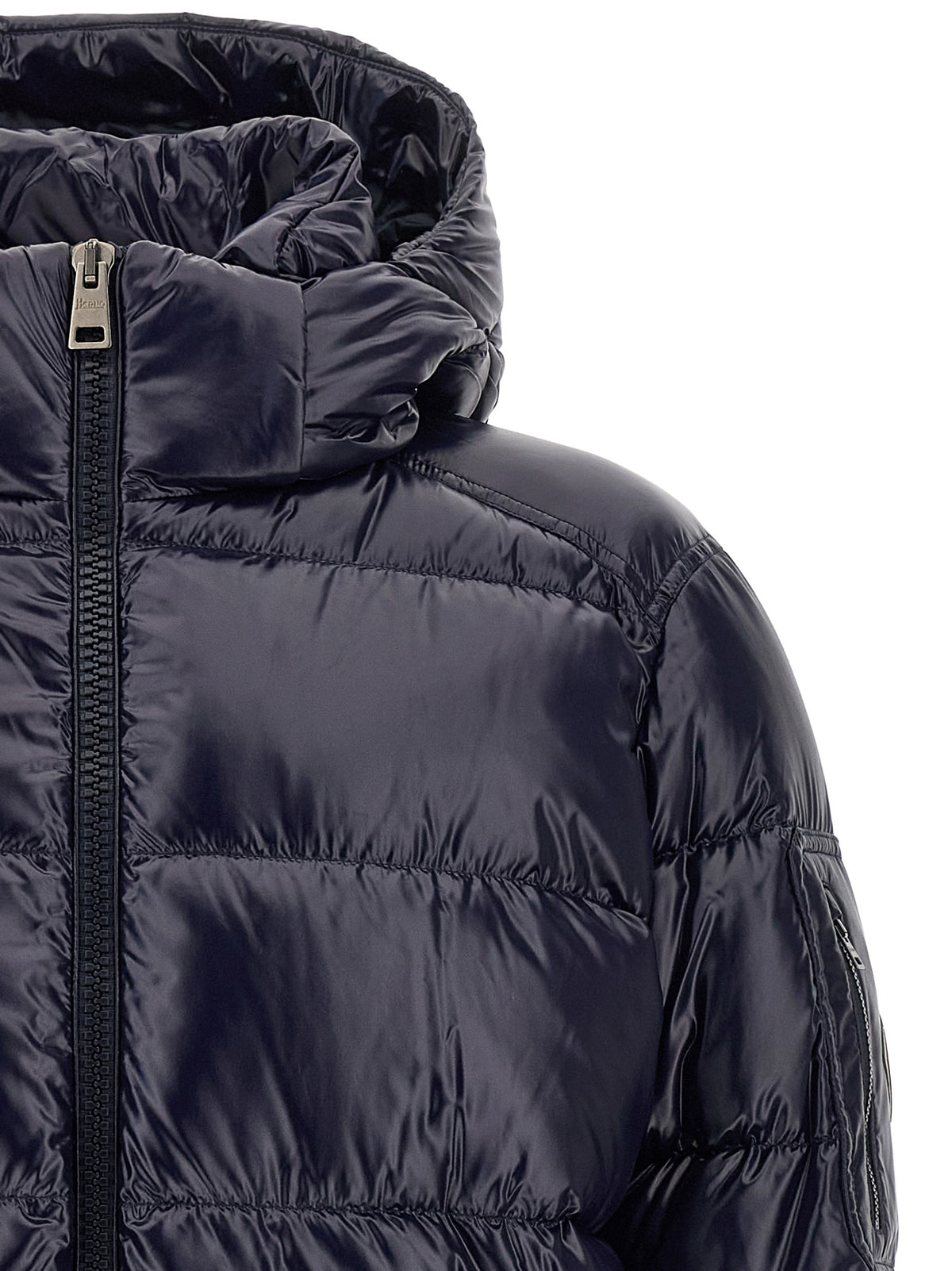 Herno Blaue Polyamid-Jacke in voller Länge