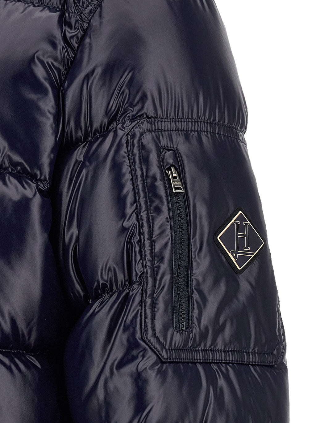 Herno Blaue Polyamid-Jacke in voller Länge