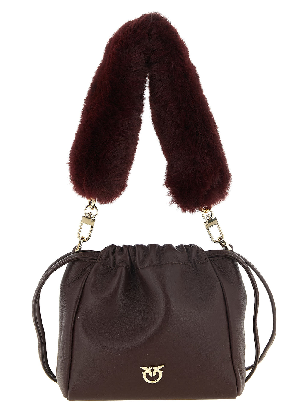 PINKO Schultertasche aus bordeauxrotem Lammleder